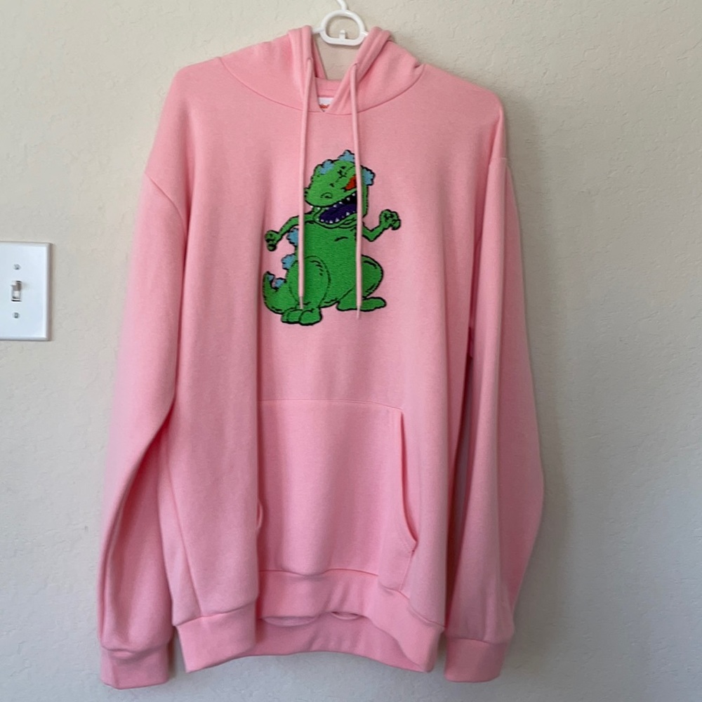 BN oversized pink Reptar embroidered hoodie M